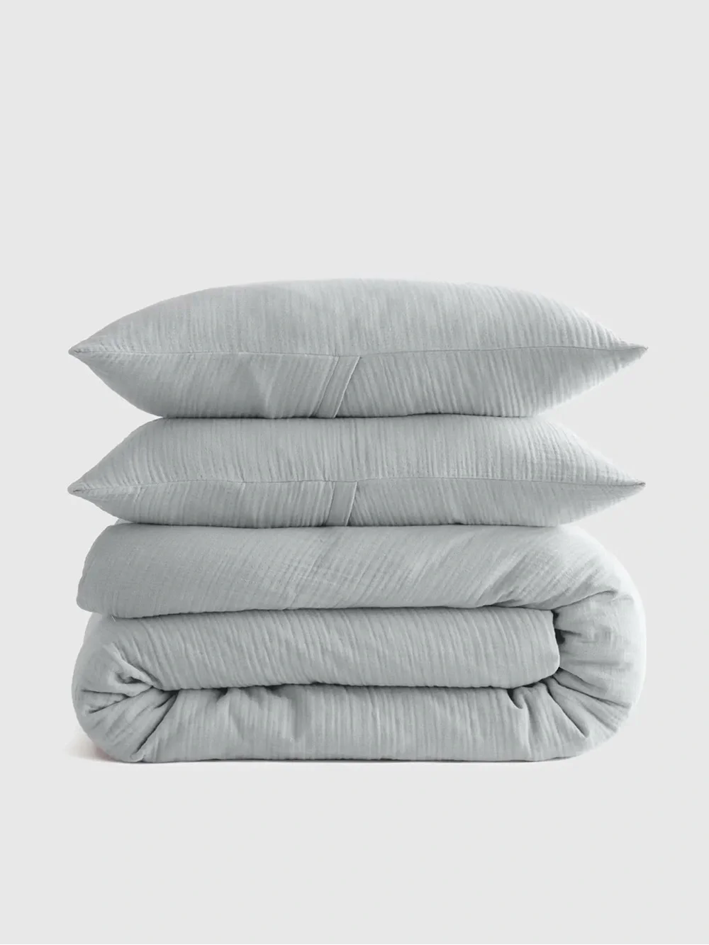 Quince Organic Cotton Gauze Duvet Cover in Mist, Twin